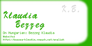 klaudia bezzeg business card